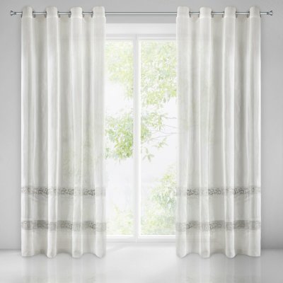EUROFIRANY ZÁCLONA NA KROUŽCÍCH ANNE 140X270 CM VZOROVANÁ – Hledejceny.cz