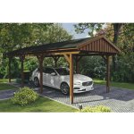 SKAN HOLZ Přístřešek na auto Fichtelberg 317 x 808 cm ořech – Hledejceny.cz