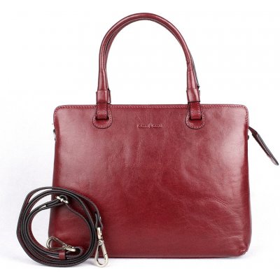 Gianni Conti elegantní luxusní kožená kabelka do ruky 661 tmavěčervená – Zboží Mobilmania