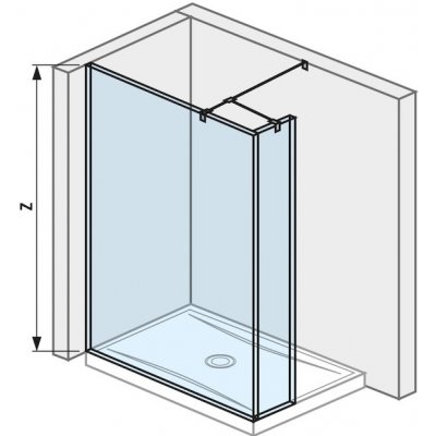 JIKA Cubito pure - skleněná stěna walk-in pro sprchovou vaničku 1300x800/900 mm (H267427), stříbrná/Transparentní sklo (H2674270026681) – Zboží Mobilmania