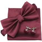 Gaira Sada motýlek kapesníček a manžetové knoflíčky 7209 vínová – Zboží Dáma