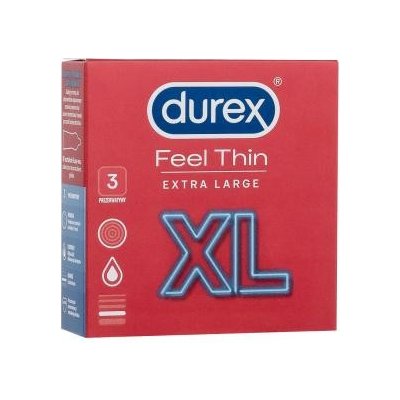 Durex Feel Thin XL tenké a extra velké 3 ks