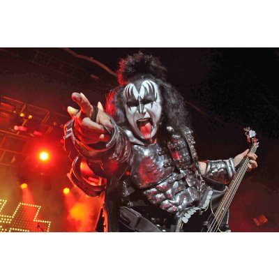 Plakát, Obraz - Gene Simmons of US rock group Kiss, 40 × 26.7 cm – Zboží Dáma