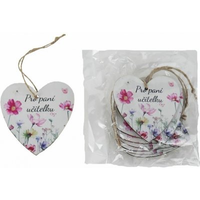 Dekorační srdce k zavěšení s nápisem Pro paní učitelku, 10 ks D7879 – Hledejceny.cz
