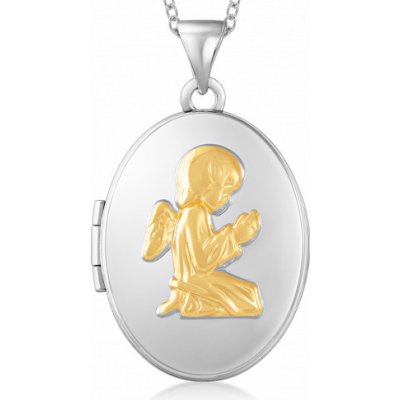 Sofia stříbrný medailon s andělem HNP33260 – Zboží Mobilmania