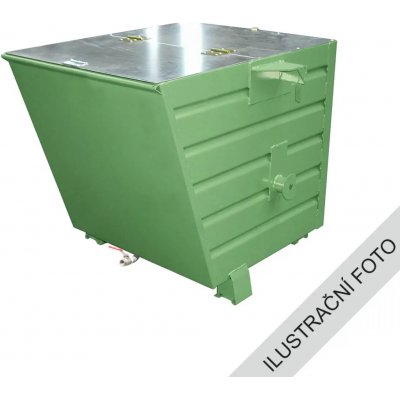 Happy End Výklopný kontejner TRV s výpustí a víkem zelená nosnost 500 kg PLN 8840/ZE – Zboží Mobilmania
