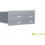 Poštovní schránka B-042 - pro zazdění s čelní deskou - lakovaná - RAL 9005 MAT. - ČERNÁ – Hledejceny.cz