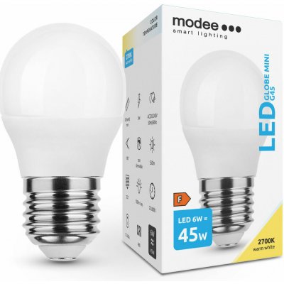 Modee Lighting LED žárovka Globe Mini G45 6W E27 teplá bílá
