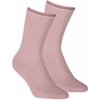 Netlačící dámské žebrované ponožky W.997 rosé