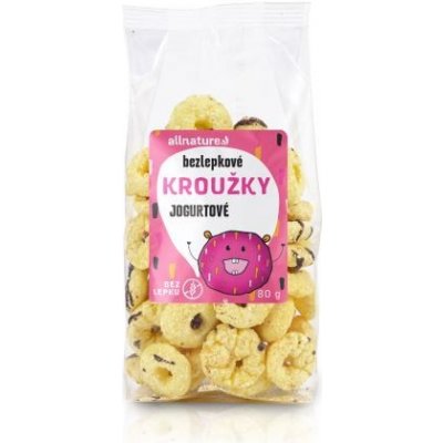 Allnature Bezlepkové Kroužky jogurtové 80 g – Zboží Dáma