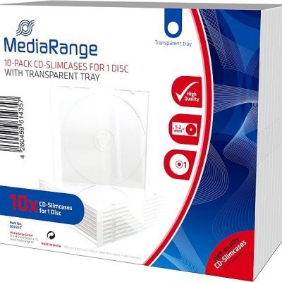 MEDIARANGE 1 CD 5.2 mm + tray čirý 10ks/bal BOX32-T – Sleviste.cz
