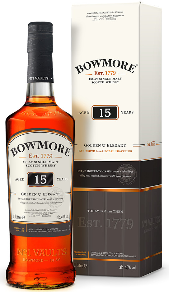 Bowmore Golden Elegant 15y 43% 1 l (karton)