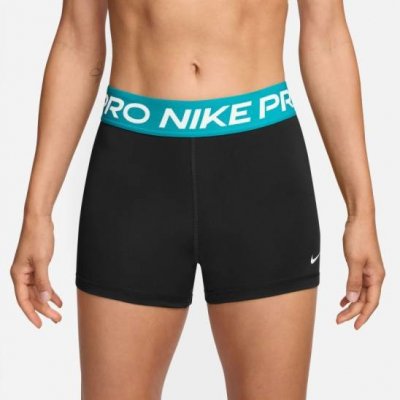 Nike dámské funkční šortky Pro černo tyrkysové – Zboží Dáma