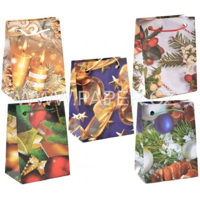 Taška papírová - X vánoční 24x31x9cm – Zboží Dáma