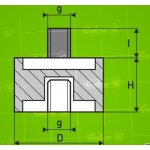 Silentblok B - D70 - H45 - M12/37mm x M12 – Zboží Dáma