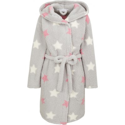 Janina dámský župan s kapucí fleece hvězdy světle šedý – Zboží Dáma
