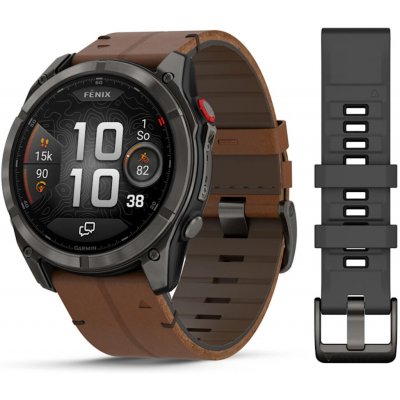 Garmin Fenix 8 PRO 51mm AMOLED Sapphire Carbon grey/Chestnut 010-03199-40 – Zboží Živě