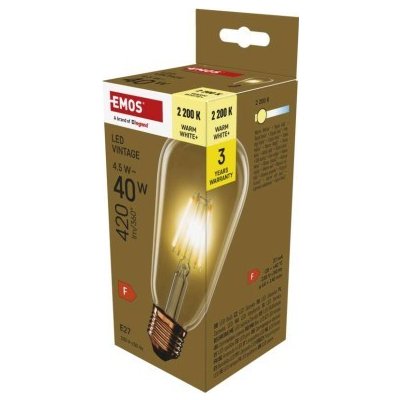 Emos LED VNT ST64 4,5W(40W) 420lm E27 WW+ – Hledejceny.cz
