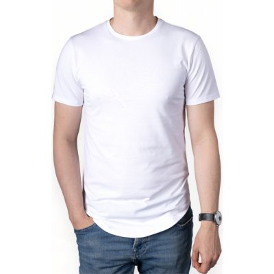 Bílé minimalistické pánské tričko LUKAS nanoSPACE by LADA