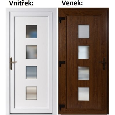 Soft Vchodové dveře 010 Zlatý dub / Bílá 88 x 198 cm levé otevírání VEN – Hledejceny.cz