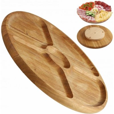 Otáčející se dřevěný podnos dělený Serving Plate, 33 cm – Hledejceny.cz