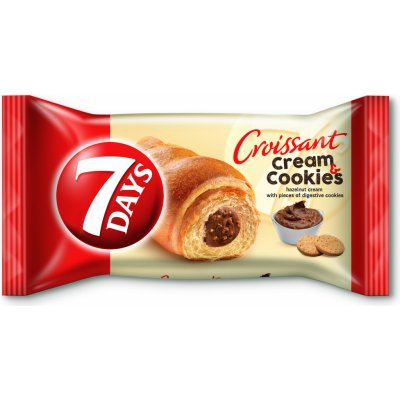 7 Days Croissant Cream & Cookies s lískooříškovým krémem s kousky sušenek 60 g