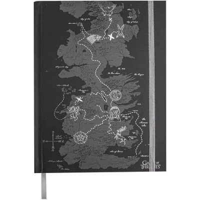 Cinereplicas Zápisník Game of Thrones Západozemí, s mapou A5