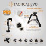 TACTICAL EVO | Bipod TACTICAL PRS COMBAT 6,5-8" Uchycení pro WEAVER (picatinny rail) Barva Černá (elox) prscom – Zboží Dáma
