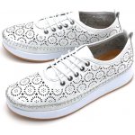 Klop dámské kožené polobotky 014 624 bílé Bílá – Zboží Dáma