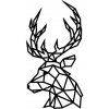 Dekorace Amadea dřevěná dekorace hlava jelena na zeď černá 21 cm český výrobek