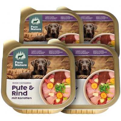 Pure Nature Dog Adult Krůtí a Hovězí 4 x 150 g – Sleviste.cz