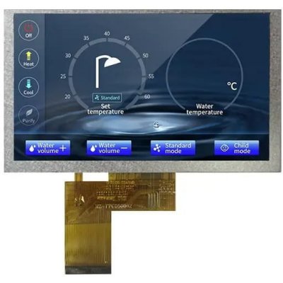 IPS 5" 900nit 800x480 LCD displej s rozhraním RGB LI80480C050HA9098 s rezistivním dotykovým panelem – Zboží Mobilmania