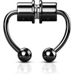 Šperky4U Černý falešný septum piercing do nosu NS0048-K – Zboží Mobilmania