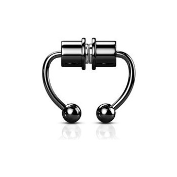 Šperky4U Černý falešný septum piercing do nosu NS0048-K