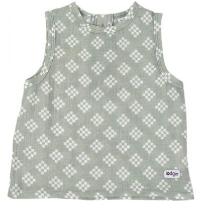 Lodger Dětský top Tank Topper Tribe Muslin Silt Green