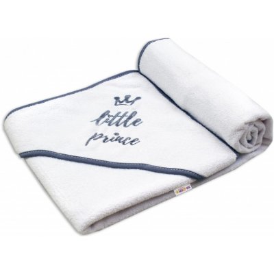 Baby Nellys termoosuška Little princess s kapucí 80 x 80 cm bílá šedá výšivka – Sleviste.cz