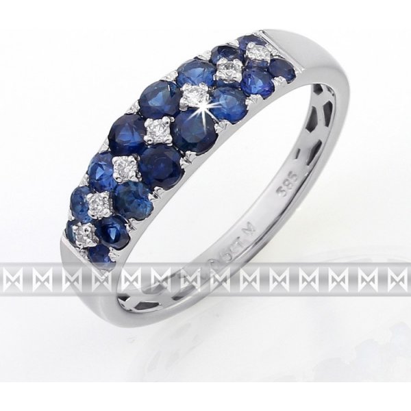Klenoty Budín Luxusní diamantový prsten z bílého zlata s diamanty a modrými  safíry 3861121 0 53 92 od 19 990 Kč - Heureka.cz