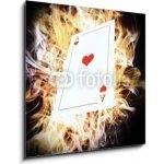 Obraz 1D - 50 x 50 cm - Card on fire. Karta v ohni. – Zbozi.Blesk.cz