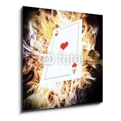 Obraz 1D - 50 x 50 cm - Card on fire. Karta v ohni. – Zbozi.Blesk.cz