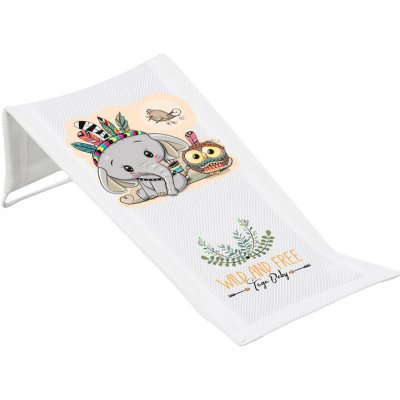 Tega Baby Lehátko do vany látkové Wild and Free Little Elephant white – Zboží Mobilmania