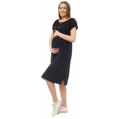 Be MaaMaa těhotenské letní šaty kr. rukáv černé