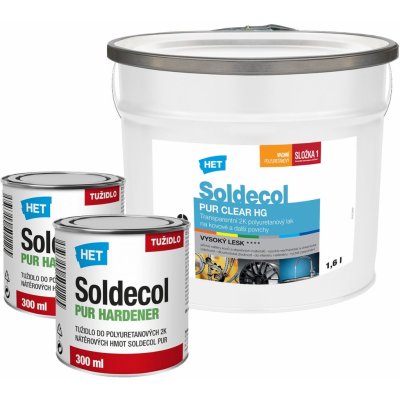 Het Soldecol PUR CLEAR HG : 2,2L 1,6L Složky 1 + 2x 300 ml Složka 2 – Zboží Mobilmania