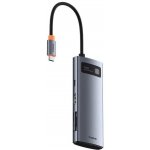 Baseus Metal Gleam USB HUB 1x SD 1x USB-C PD 1x microSD 1x HDMI + 3x USB-A 2.0 3.0 (6932172682750)