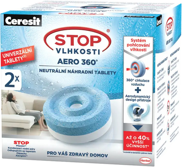Ceresit Stop vlhkosti Aero 360° náhradní tablety 2 x 450 g Neutral od 202  Kč - Heureka.cz
