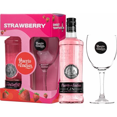 Puerto de Indias Strawberry 37,5% 0,7 l (dárkové balení 1 sklenice) – Sleviste.cz