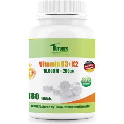 Futures Vitamín D3 10 000 IU + K2 MK7 200 mcg 180 tablet – Hledejceny.cz