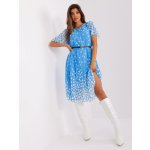 Italy Moda midi šaty s puntíky -dhj-sk-11533.87-blue modré Světle – Zboží Mobilmania