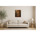 Obraz na plátně – Podzimní lesní cesta u potoka 60 × 75 cm – Hledejceny.cz