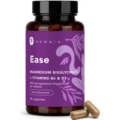 Hemnia Ease Magnesium Bisglycinate Vitamin D3 and B6 90 kapslí – Hledejceny.cz