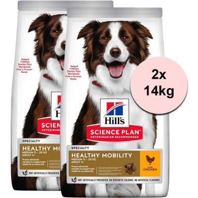 Hill’s Science Plan Adult Healthy Mobility Medium Chicken 2 x 14 kg – Hledejceny.cz